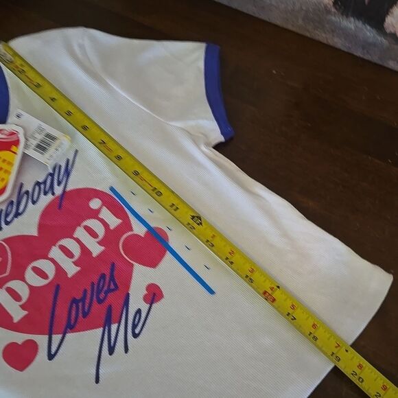 Poppi Soda White Purple crop top T-Shirt Womens L NWT Target Collab Graphic - Picture 7 of 12